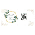 Banner Nuntă „Golden Eucalyptus” – Save the Date Elegant Personalizat