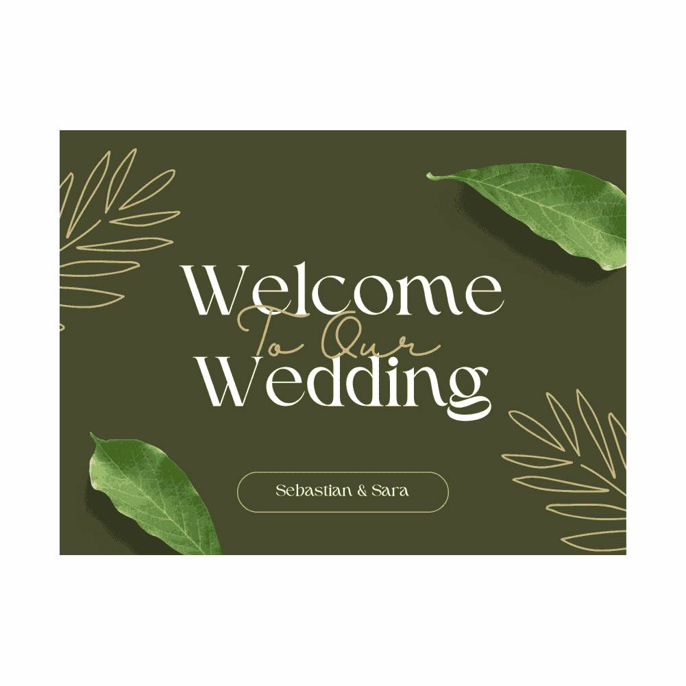 Panou Welcome Nunta - Olive Universe 50x70 cm