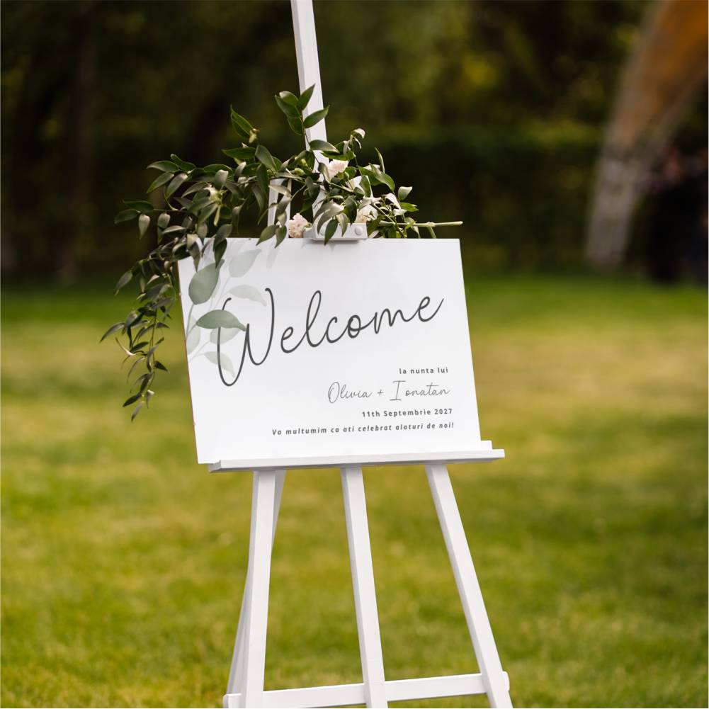 Panou Welcome Nunta - Botanic Elegance 50x70 cm