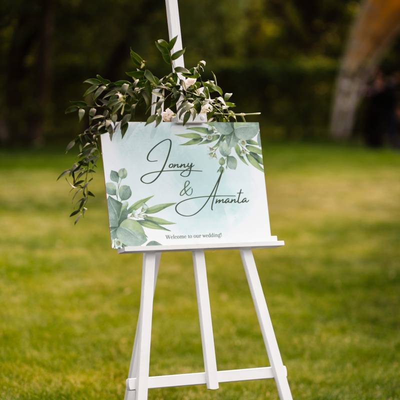 Panou Welcome Nunta - Emerald Garden 50x70 cm
