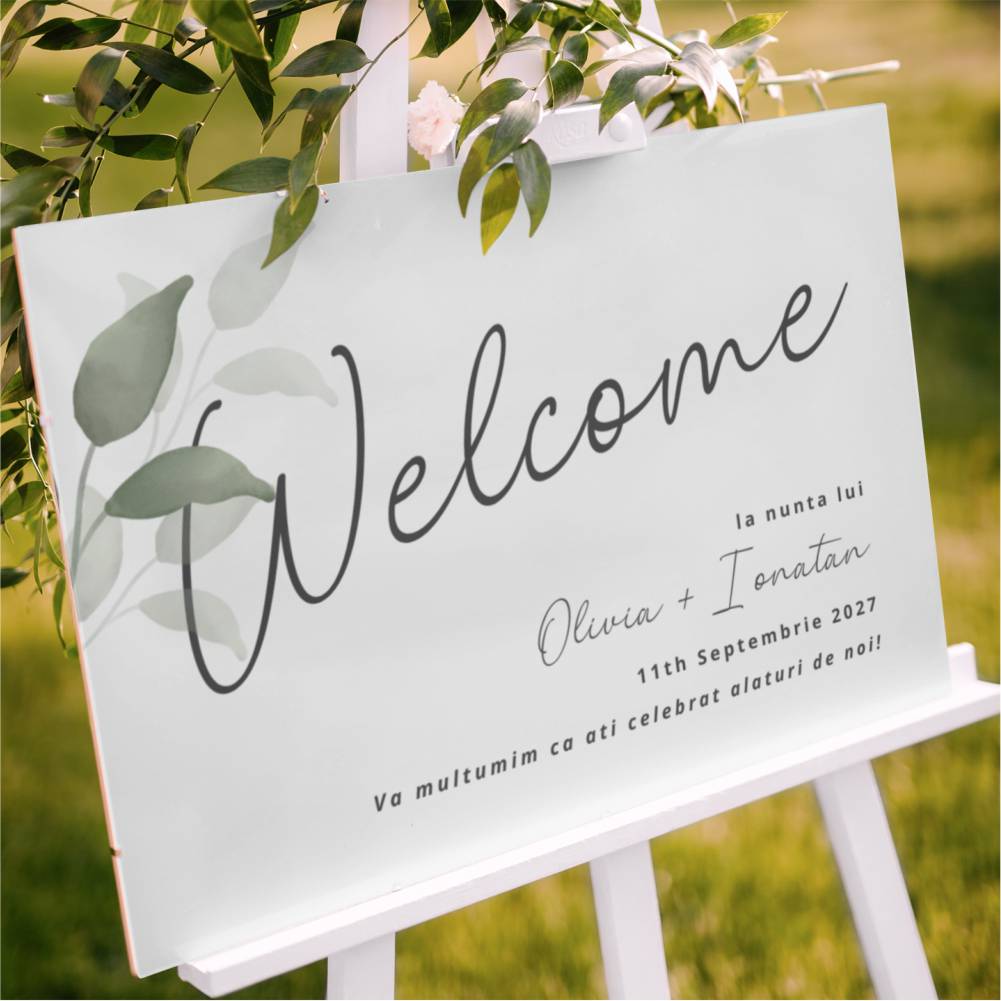 Panou Welcome Nunta - Botanic Elegance 50x70 cm